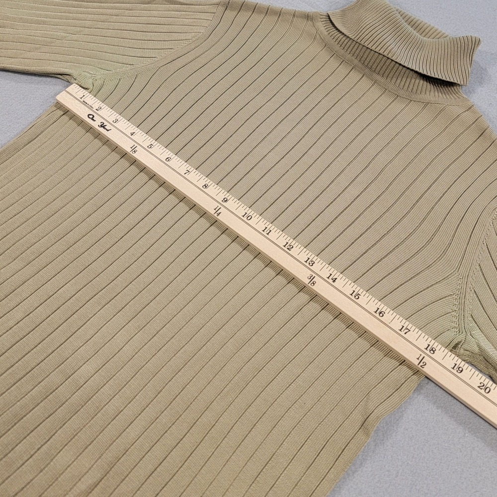 Talbots 100% Silk Ribbed Turtleneck Sweater Beige Long Sleeve Women's L Classic - Picture 7 of 10